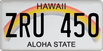 HI license plate ZRU450