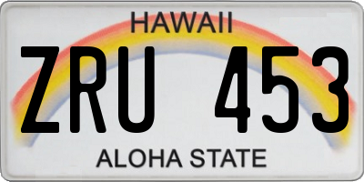 HI license plate ZRU453