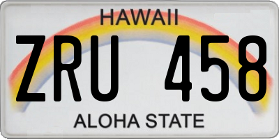 HI license plate ZRU458