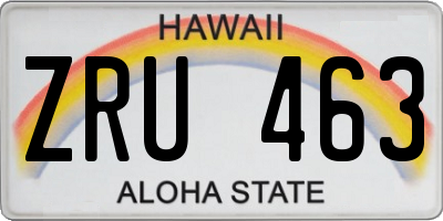 HI license plate ZRU463