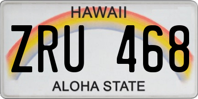 HI license plate ZRU468