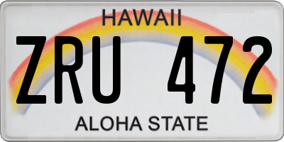 HI license plate ZRU472
