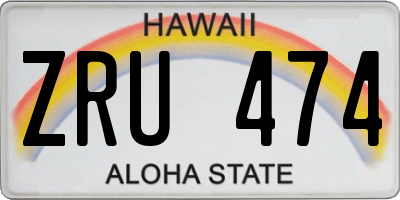 HI license plate ZRU474