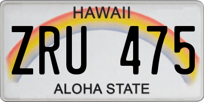 HI license plate ZRU475