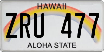 HI license plate ZRU477