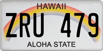 HI license plate ZRU479