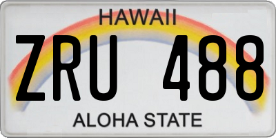 HI license plate ZRU488