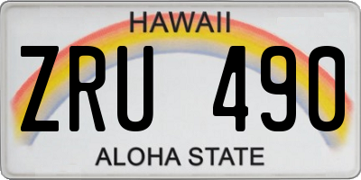HI license plate ZRU490