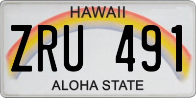 HI license plate ZRU491