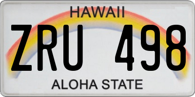 HI license plate ZRU498