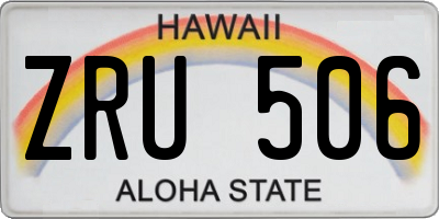 HI license plate ZRU506