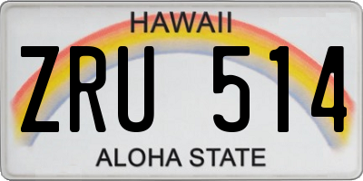 HI license plate ZRU514
