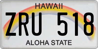 HI license plate ZRU518