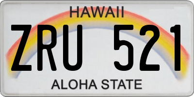 HI license plate ZRU521