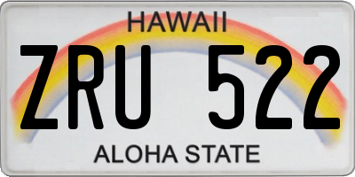 HI license plate ZRU522