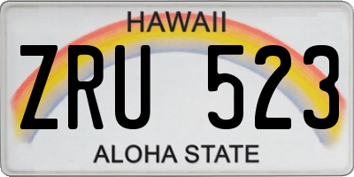 HI license plate ZRU523