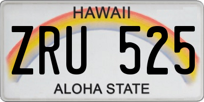 HI license plate ZRU525