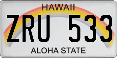HI license plate ZRU533