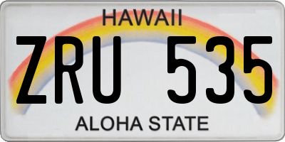 HI license plate ZRU535