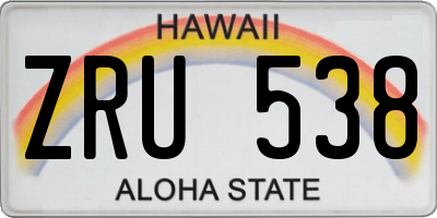 HI license plate ZRU538