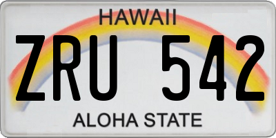 HI license plate ZRU542