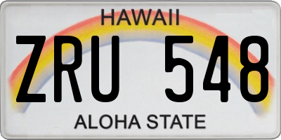 HI license plate ZRU548