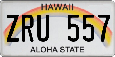 HI license plate ZRU557
