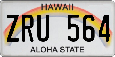 HI license plate ZRU564