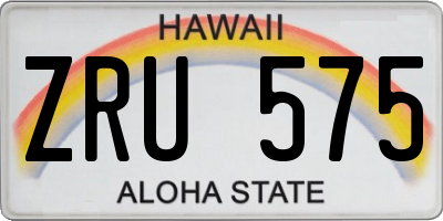 HI license plate ZRU575