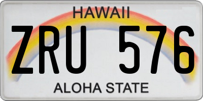 HI license plate ZRU576