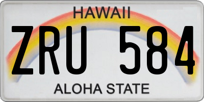 HI license plate ZRU584