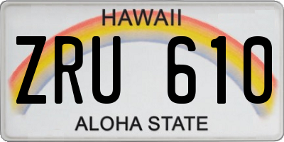 HI license plate ZRU610