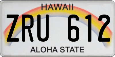 HI license plate ZRU612