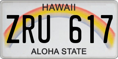 HI license plate ZRU617