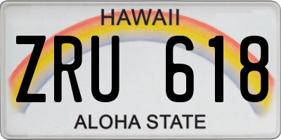 HI license plate ZRU618