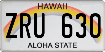 HI license plate ZRU630