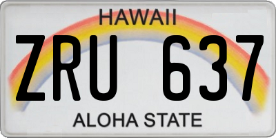 HI license plate ZRU637