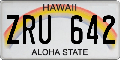 HI license plate ZRU642