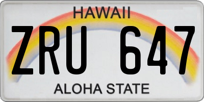HI license plate ZRU647