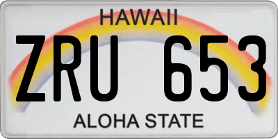 HI license plate ZRU653
