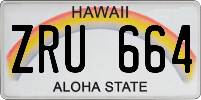 HI license plate ZRU664