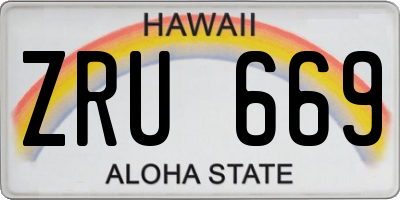 HI license plate ZRU669