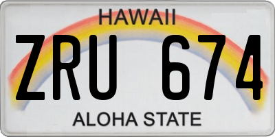 HI license plate ZRU674
