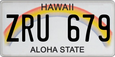 HI license plate ZRU679