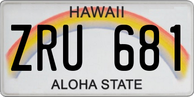 HI license plate ZRU681