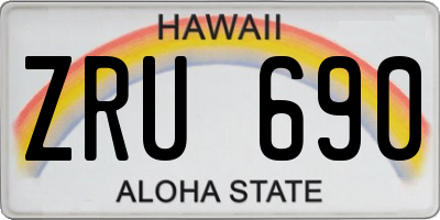 HI license plate ZRU690