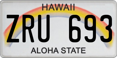 HI license plate ZRU693