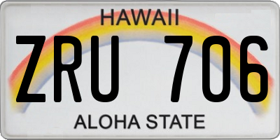 HI license plate ZRU706