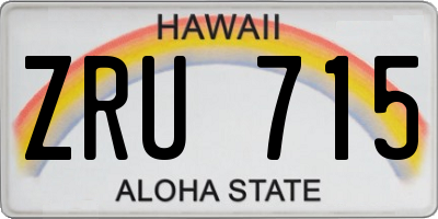 HI license plate ZRU715