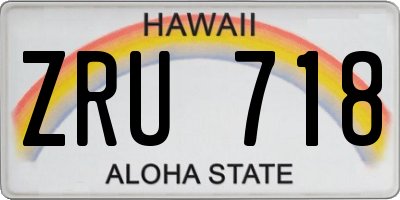 HI license plate ZRU718